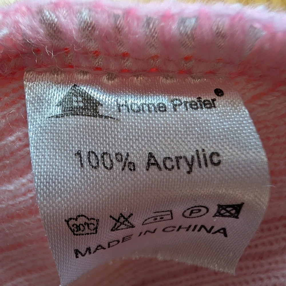 Home Prefer Cozy Light Pink Knit Girls Beanie One Size